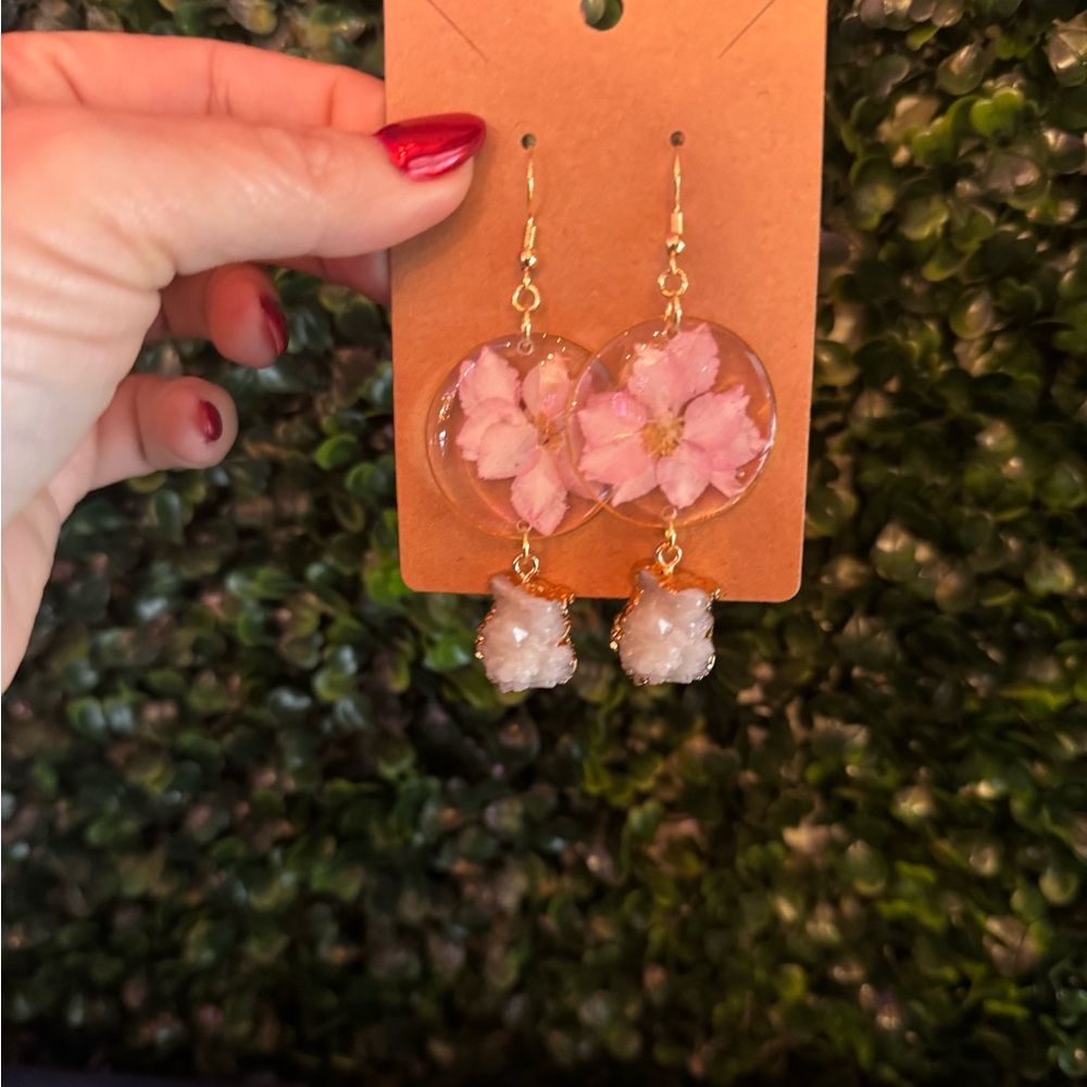 Floral Gold Drop Earrings